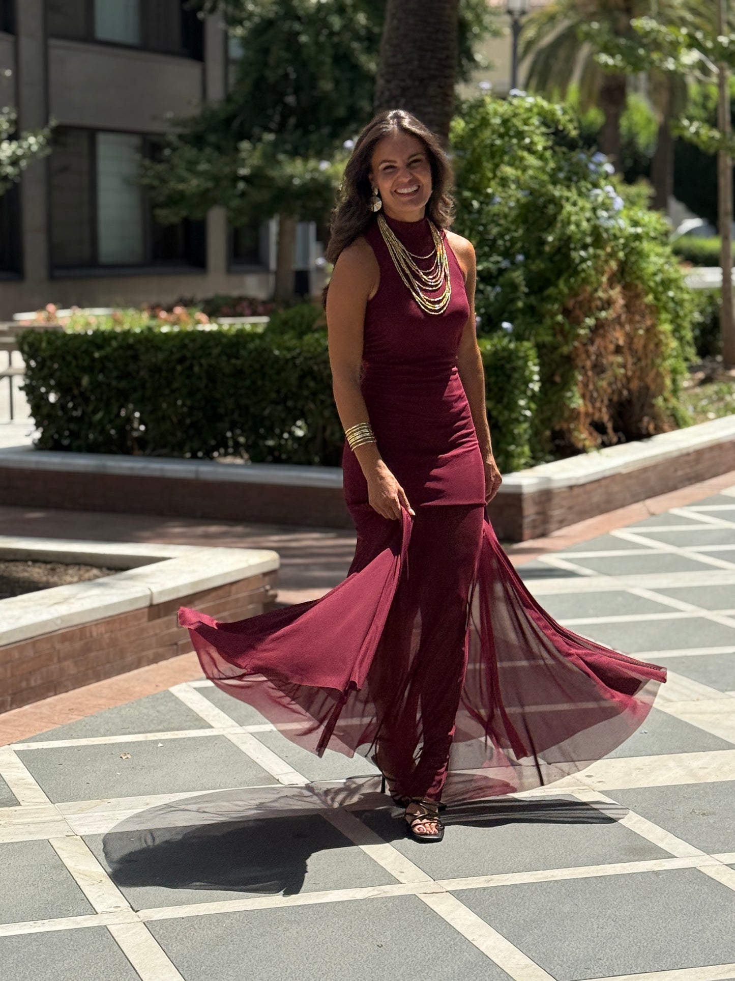 VESTIDO SICILIA BURDEOS