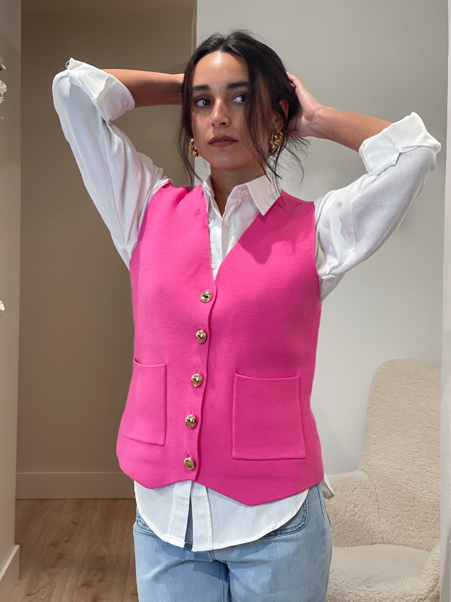 CHALECO TELMA FUCSIA