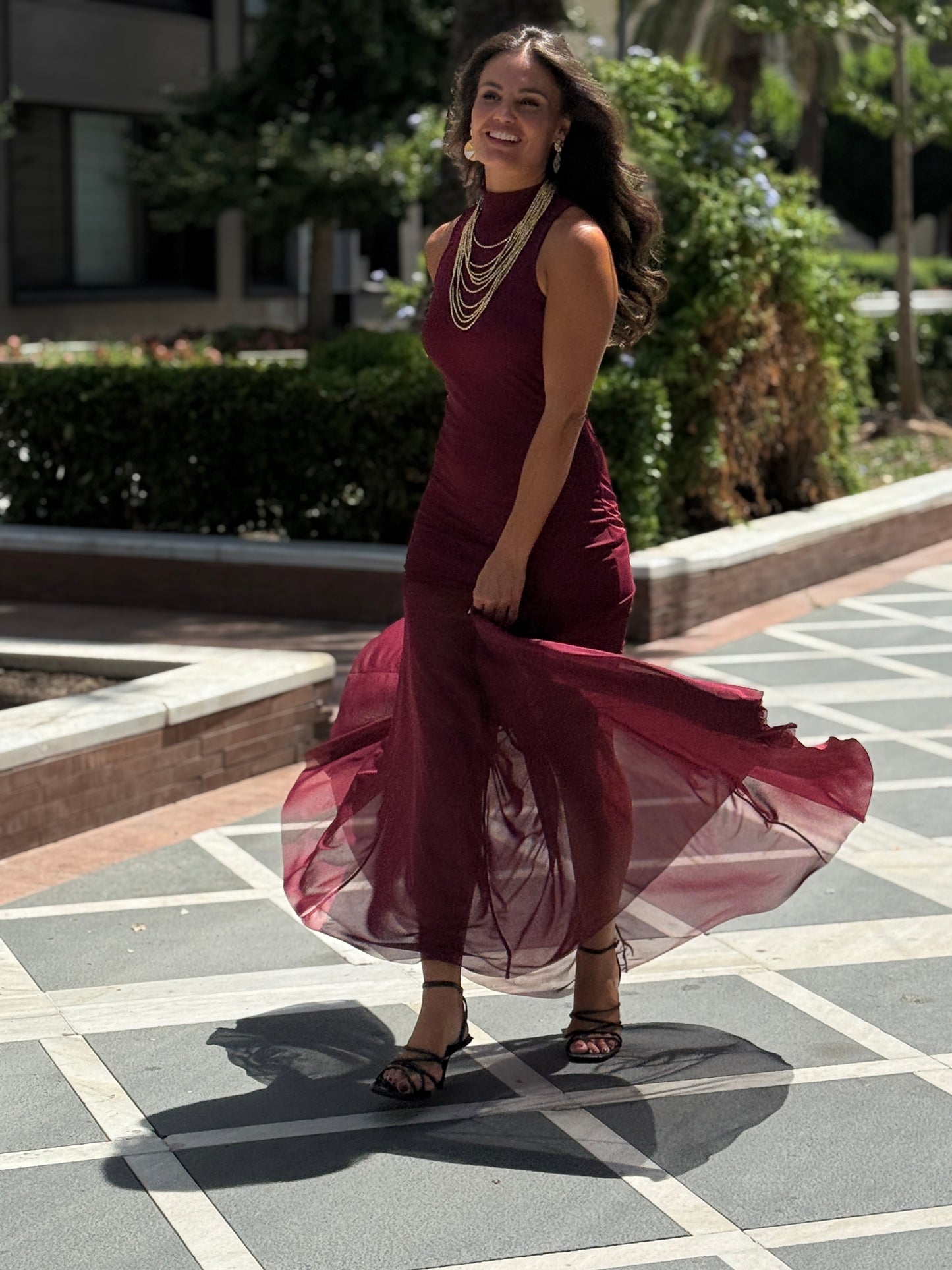 VESTIDO SICILIA BURDEOS