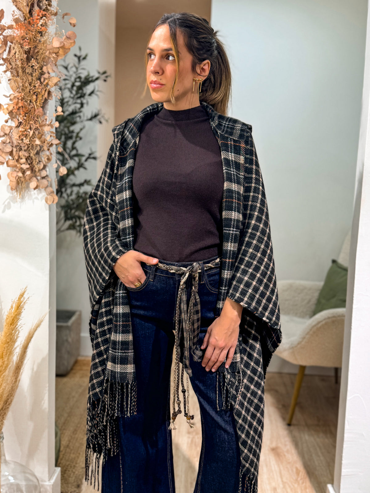 PONCHO ASPEN DARK