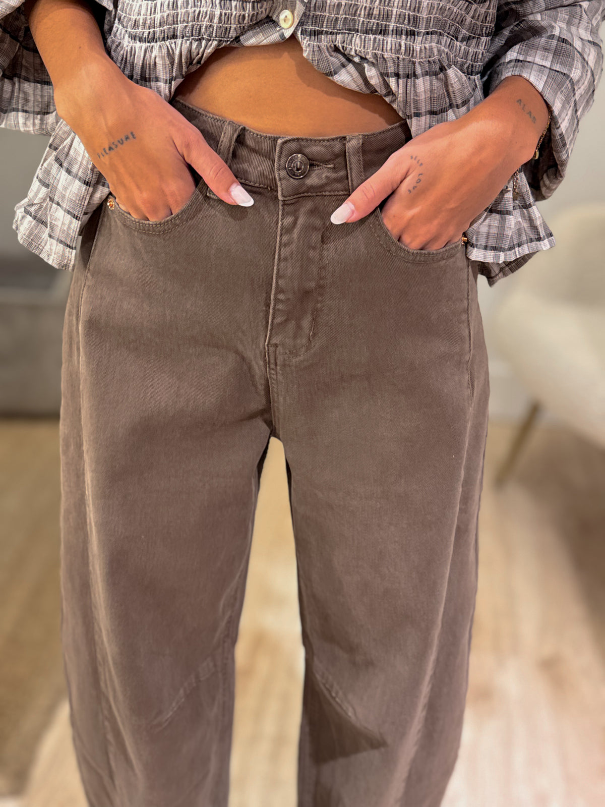DENIM BALLOON BROWN