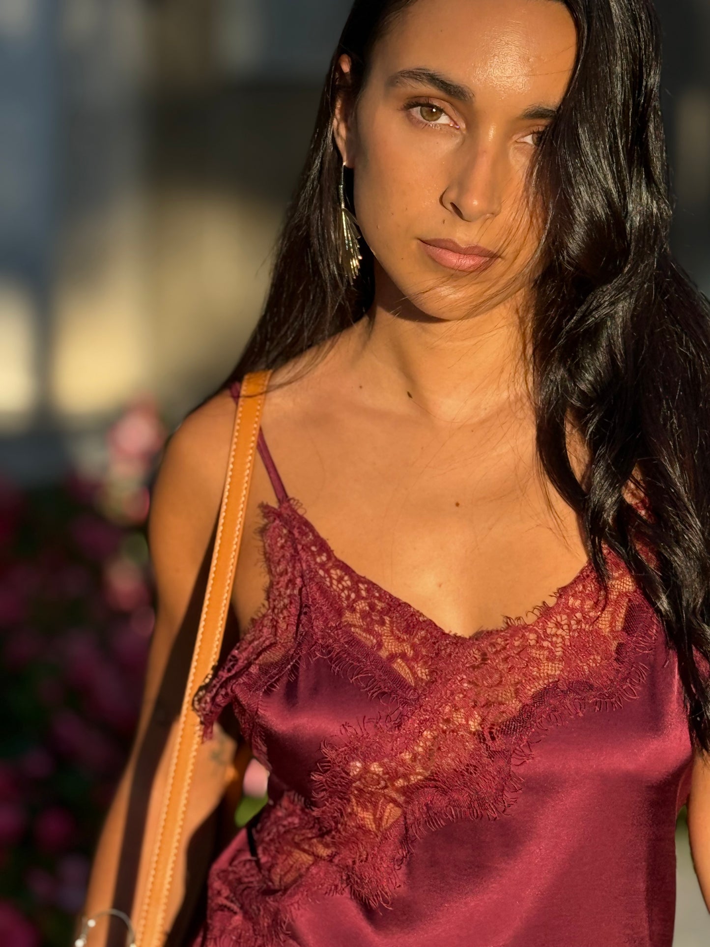 VESTIDO LENCERO BURDEOS