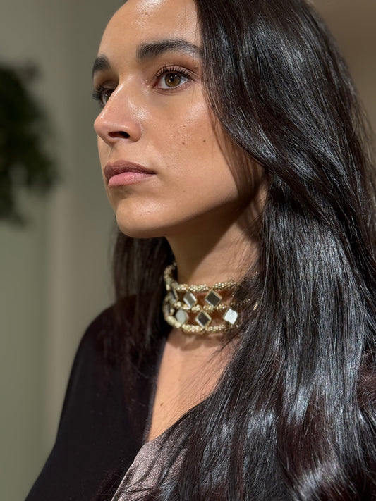 CHOKER ESPEJOS GOLD