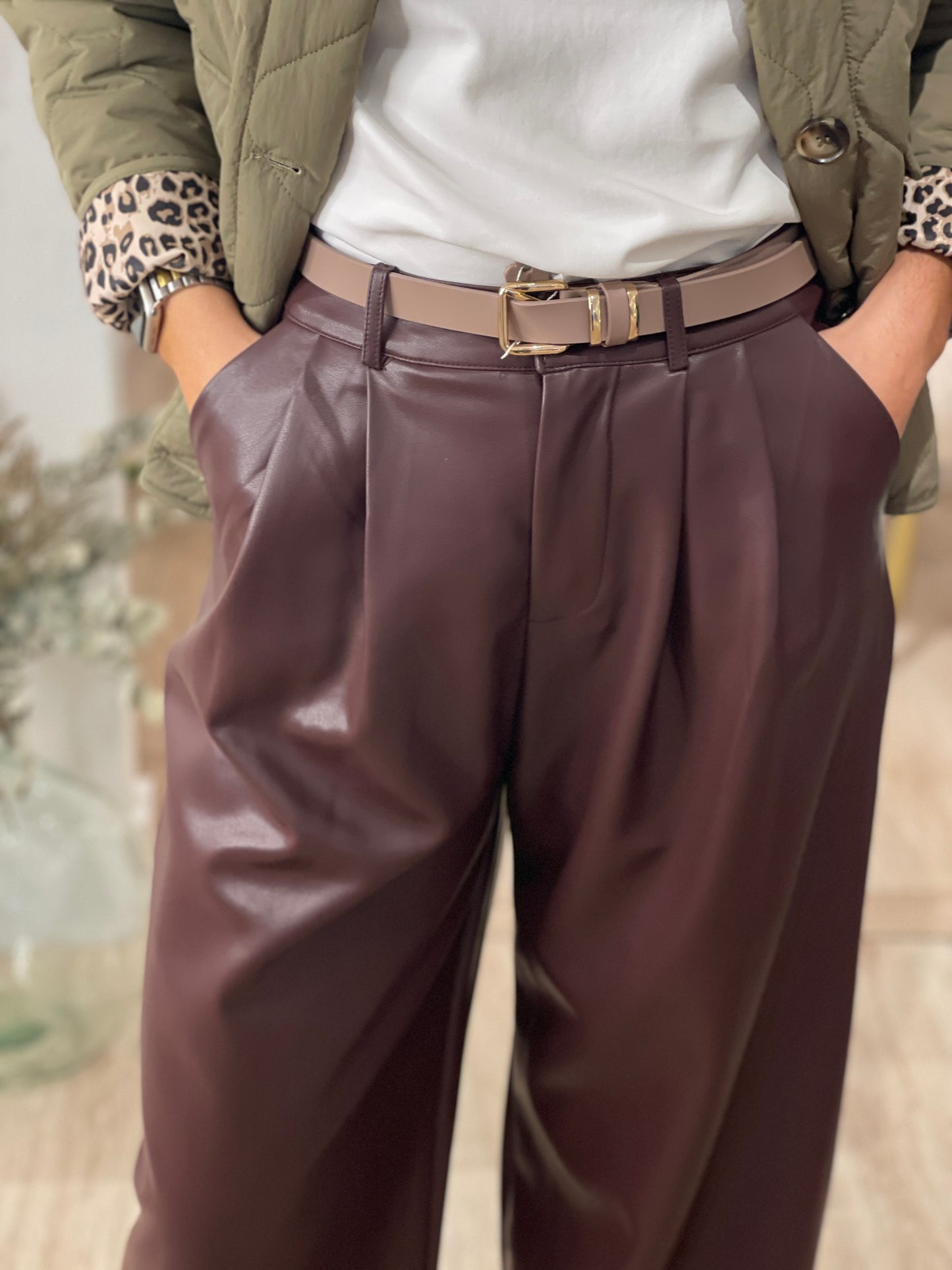 PANTALON POLIPIEL BURDEOS