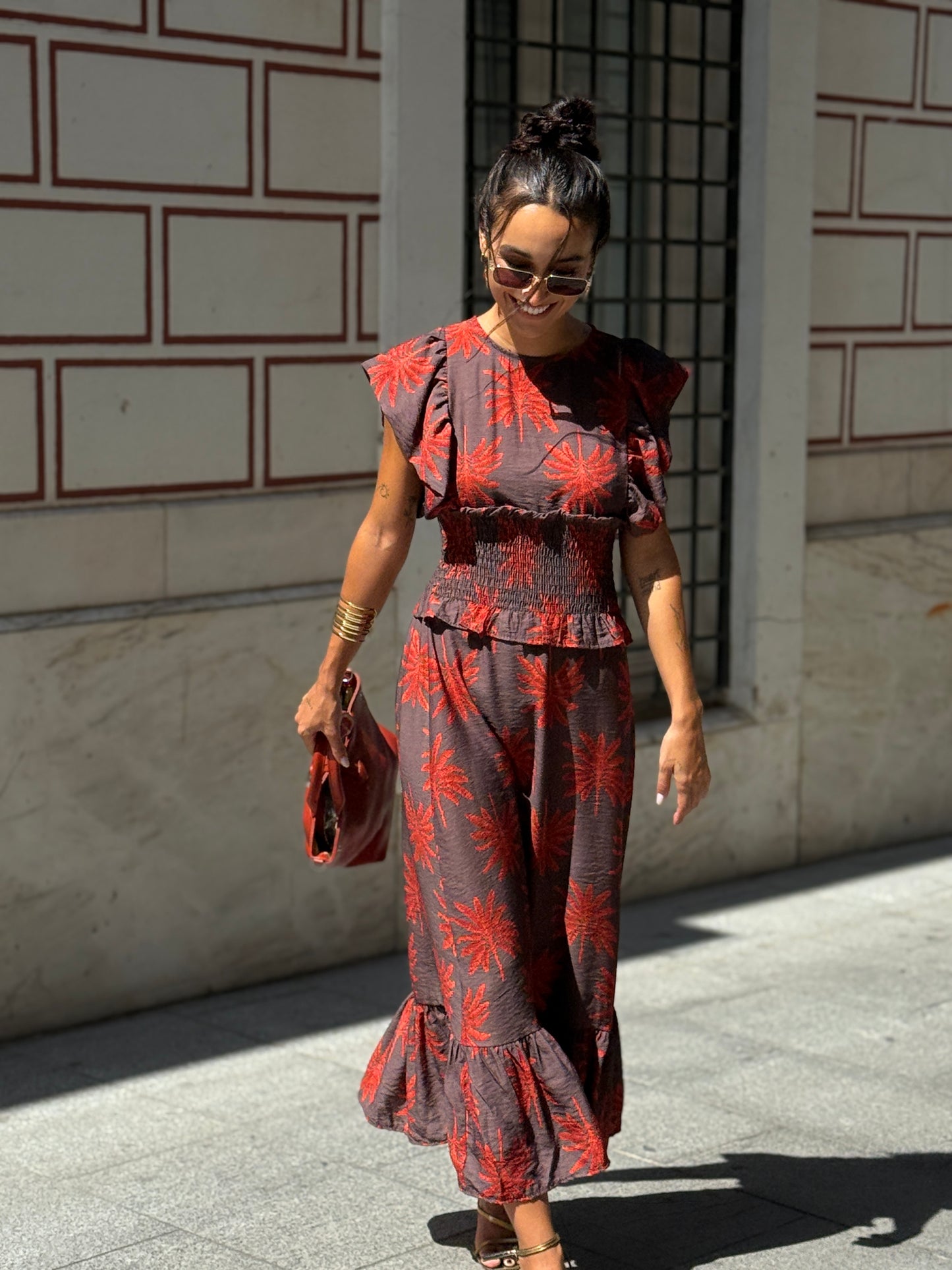 VESTIDO PALMERAS BROWN