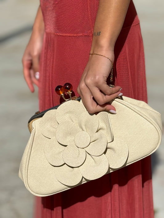 BOLSO FLOR BEIGE