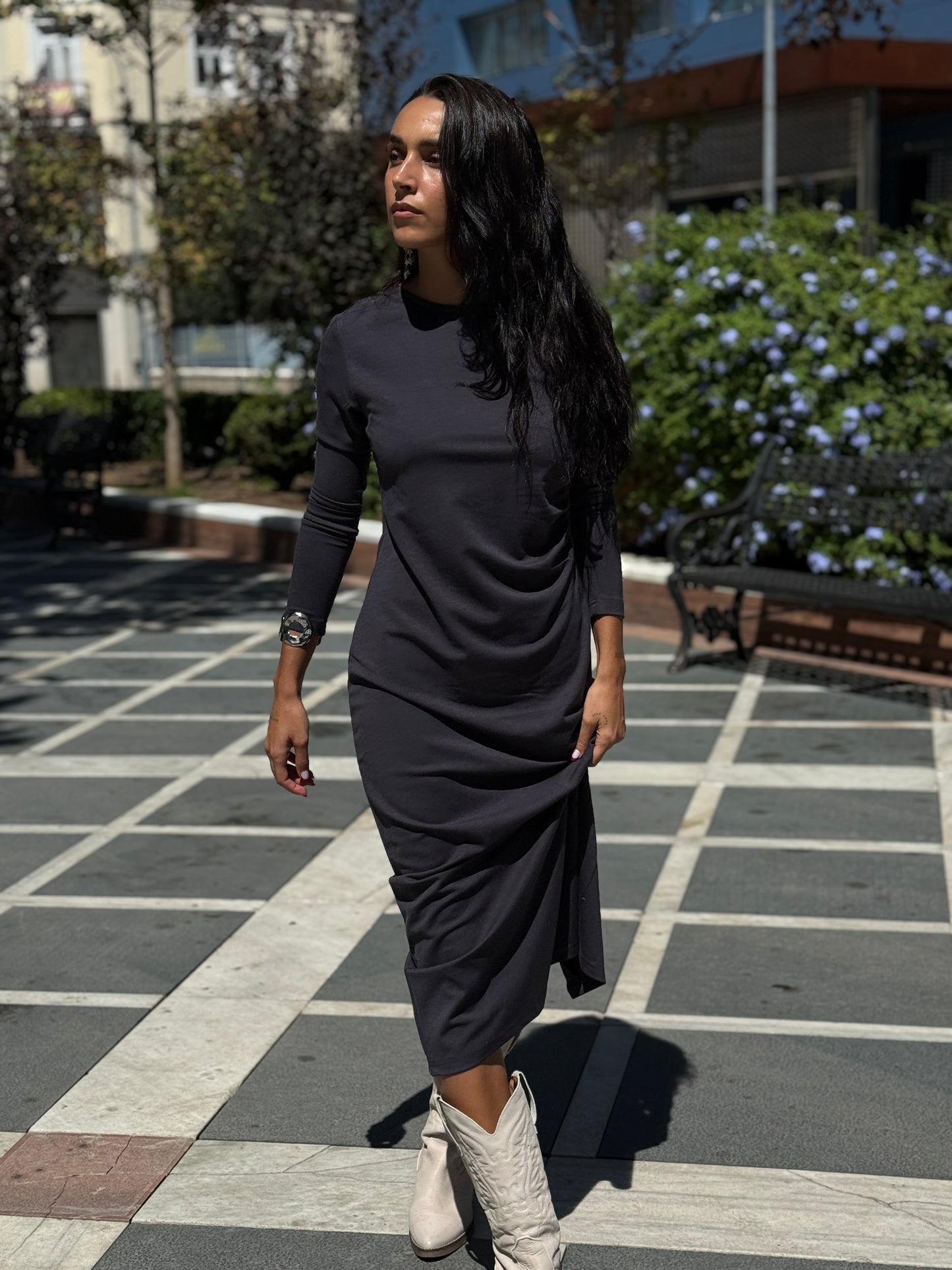 VESTIDO DRAPEADO GREY