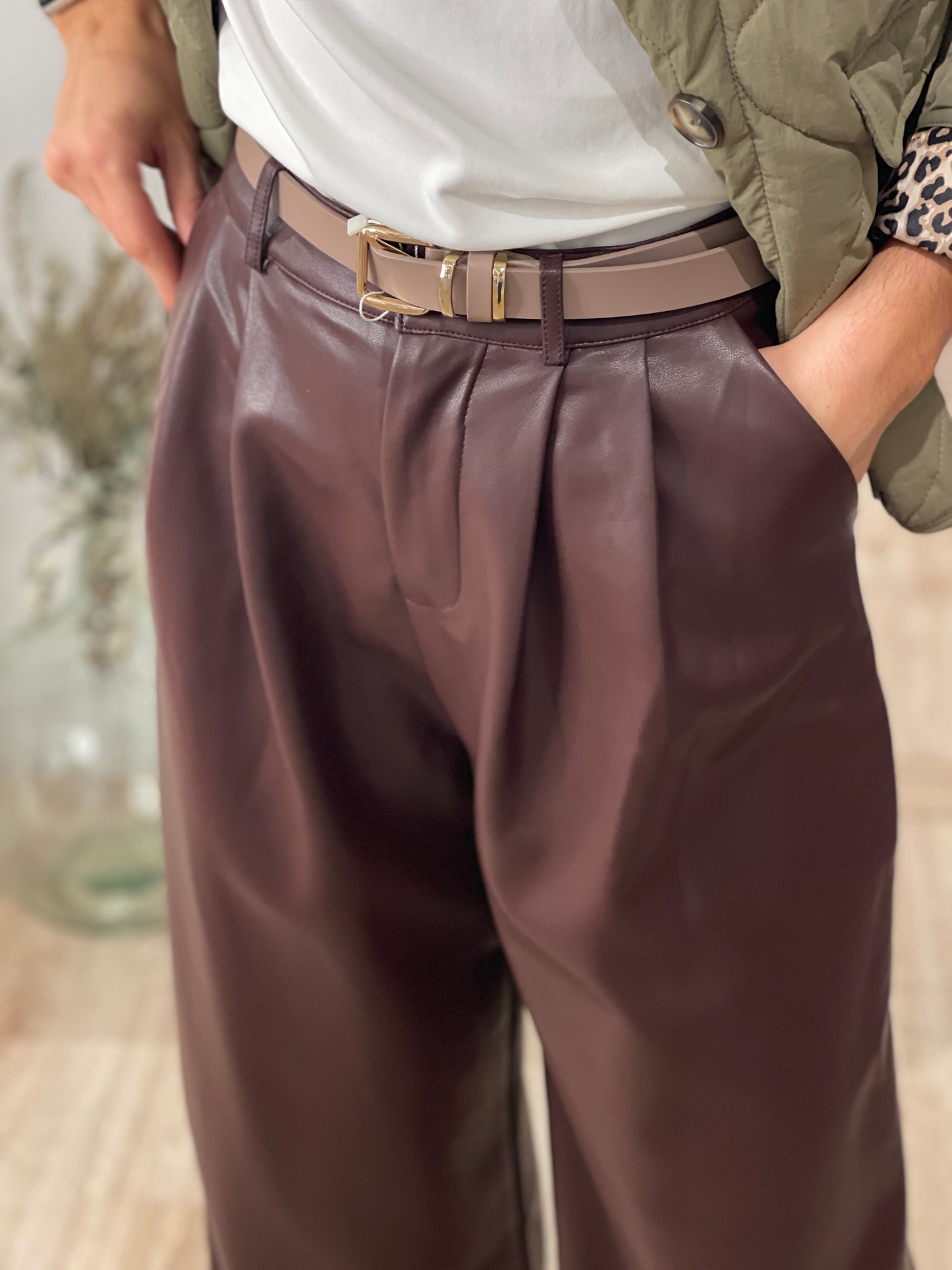 PANTALON POLIPIEL BURDEOS
