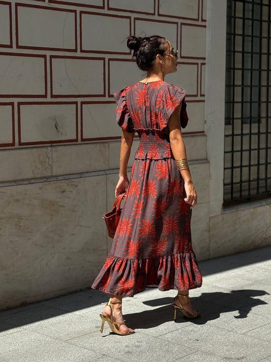 VESTIDO PALMERAS BROWN