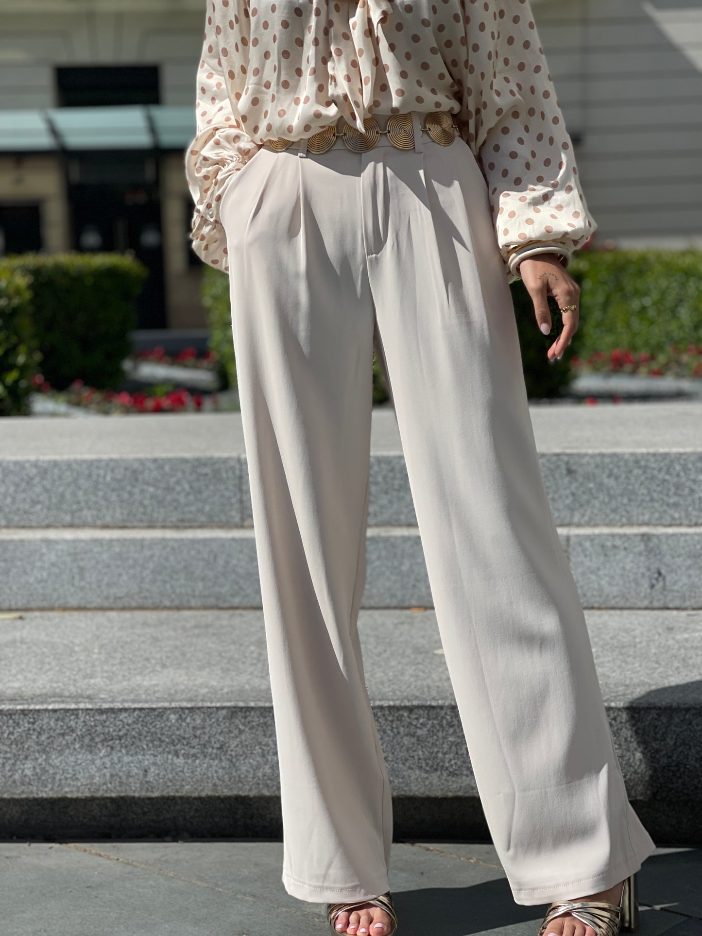 PANTALON PINZAS BEIGE