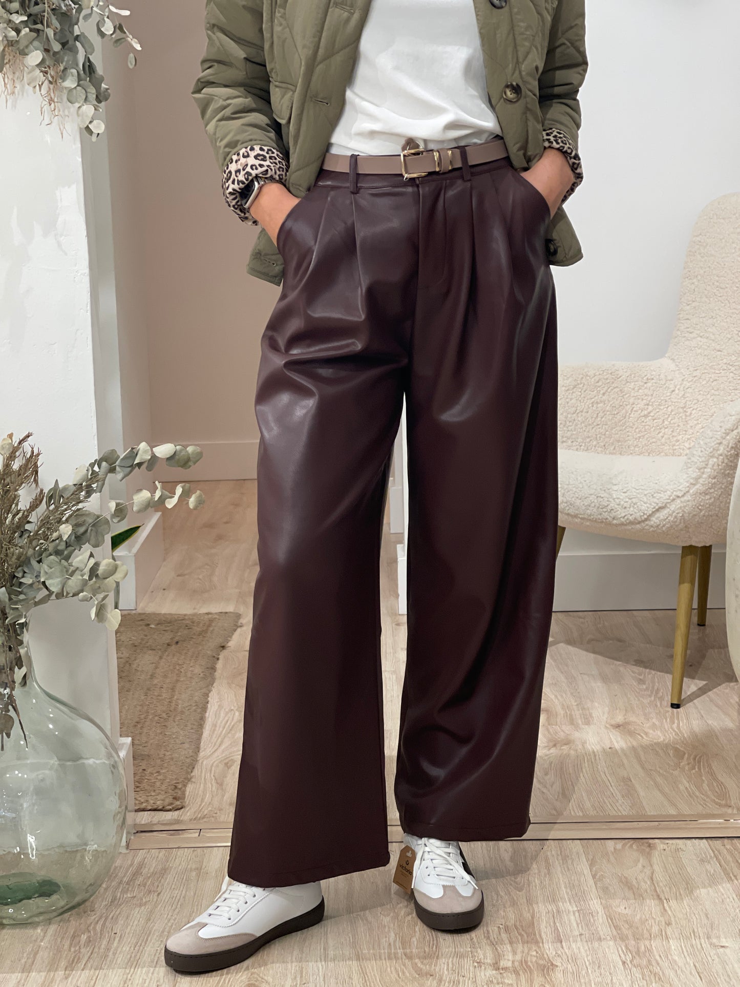 PANTALON POLIPIEL BURDEOS