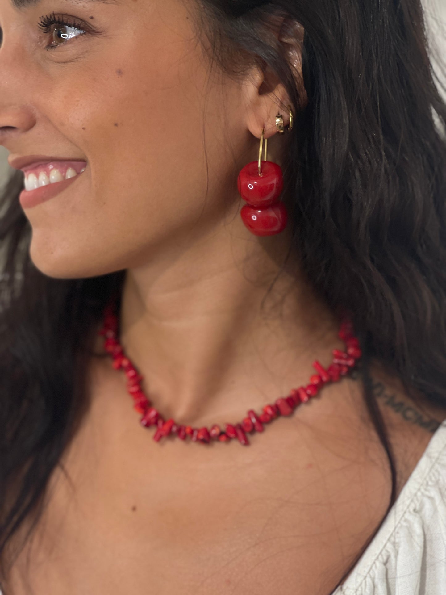 PENDIENTES CEREZAS