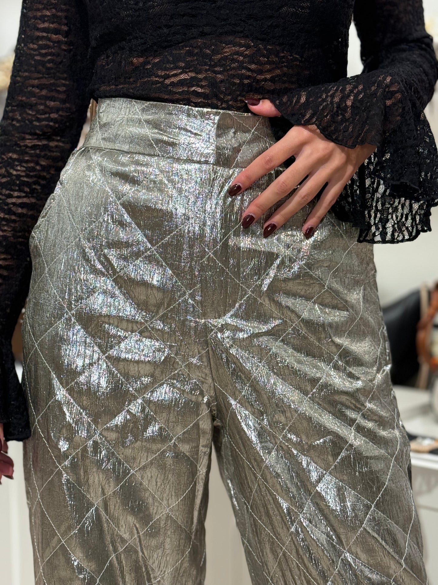 PANTALON METALIZADO SILVER