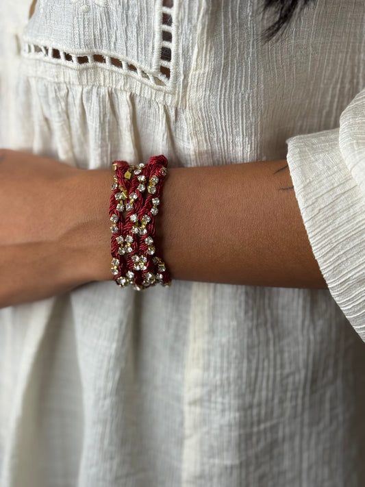 COLLAR/PULSERA BURDEOS