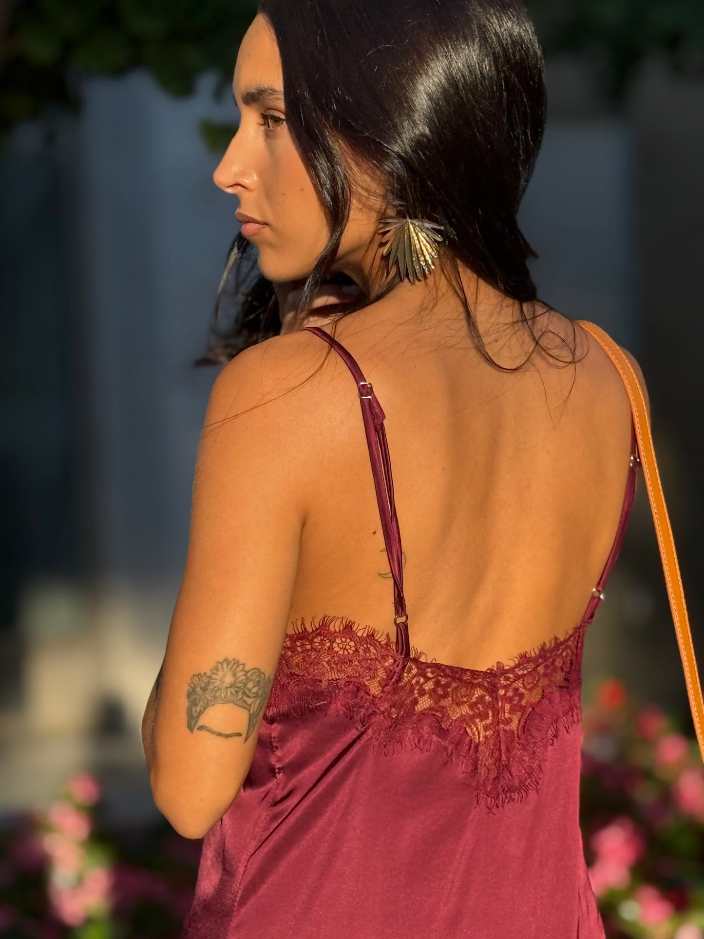VESTIDO LENCERO BURDEOS