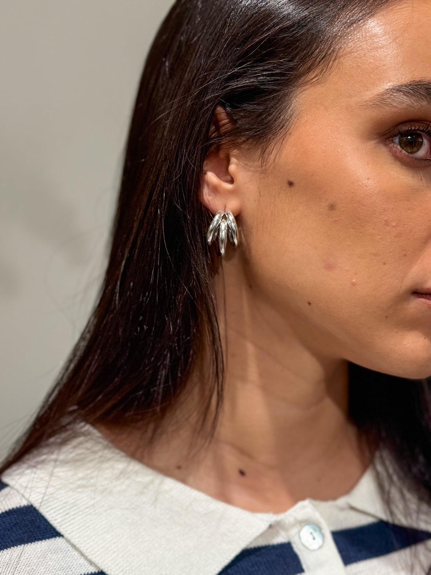 PENDIENTES PLATEADO TRIPLE