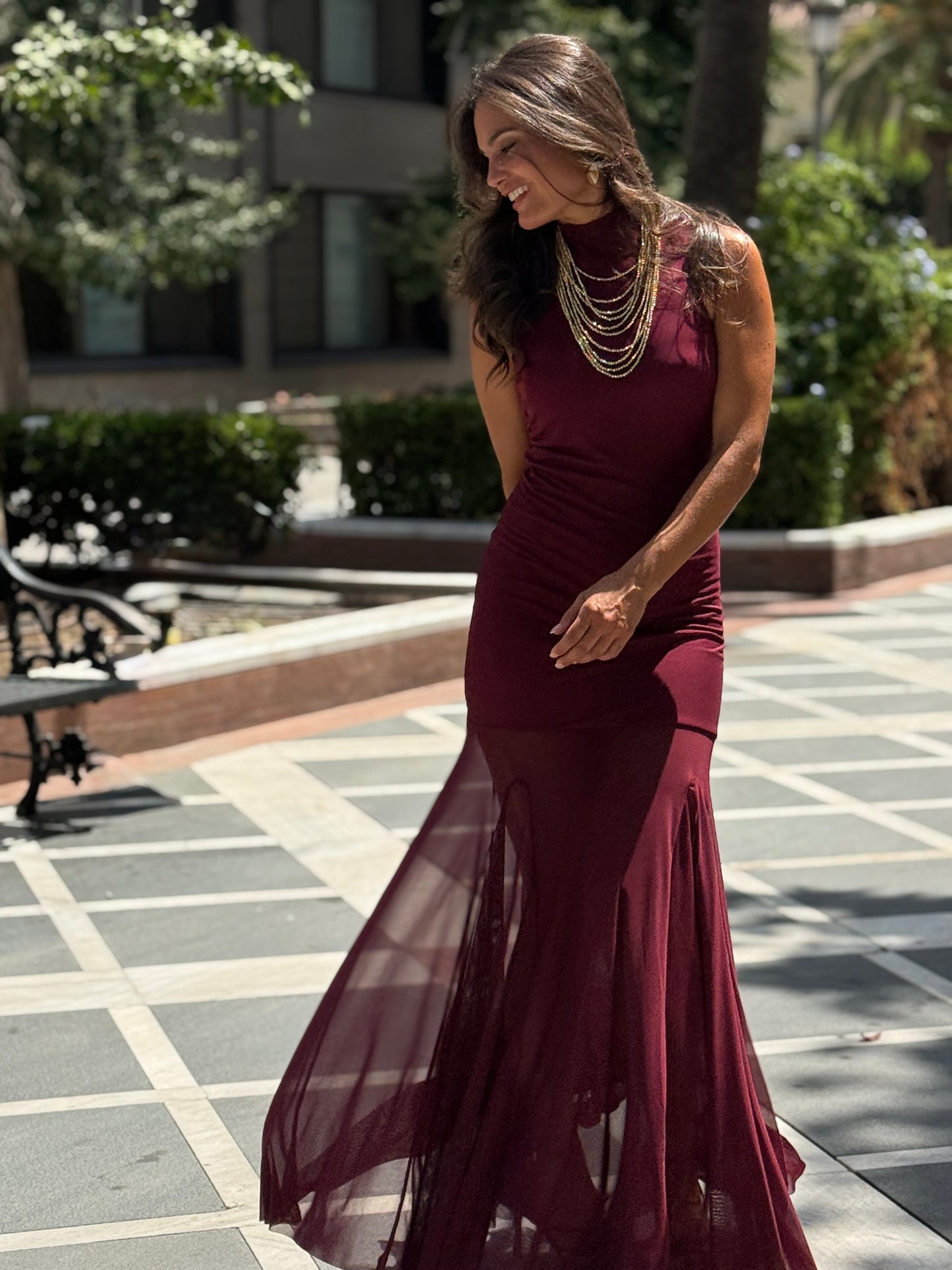 VESTIDO SICILIA BURDEOS