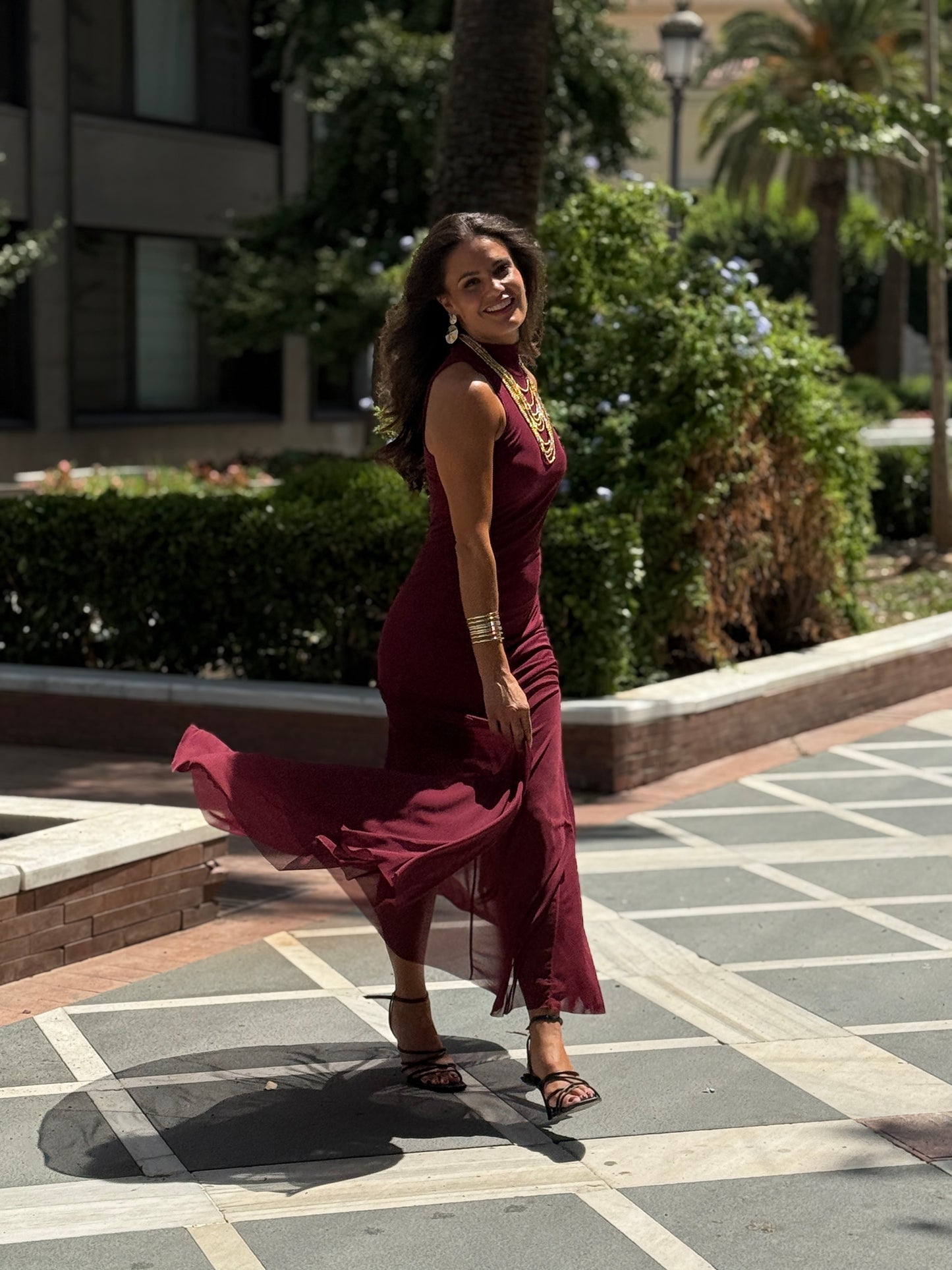 VESTIDO SICILIA BURDEOS