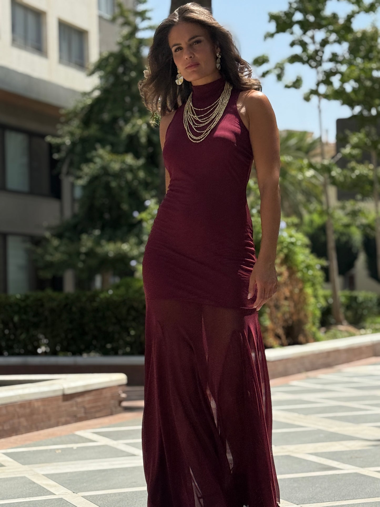 VESTIDO SICILIA BURDEOS