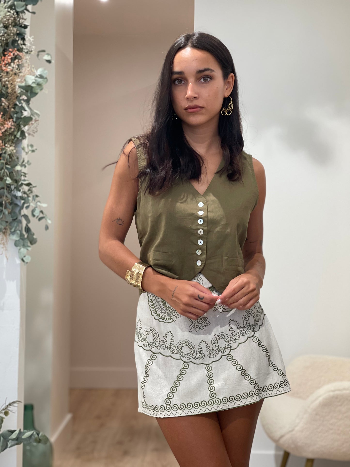MINIFALDA ETNICA GREEN