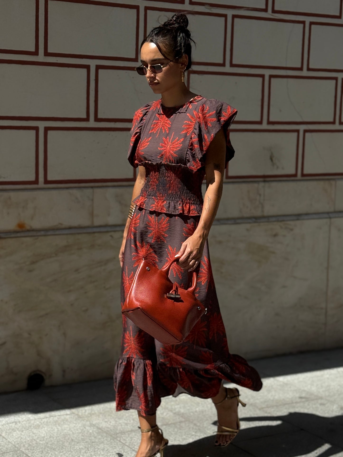 VESTIDO PALMERAS BROWN