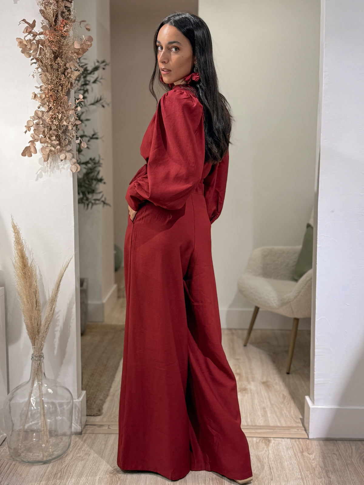 PANTALON ALMA BURDEOS