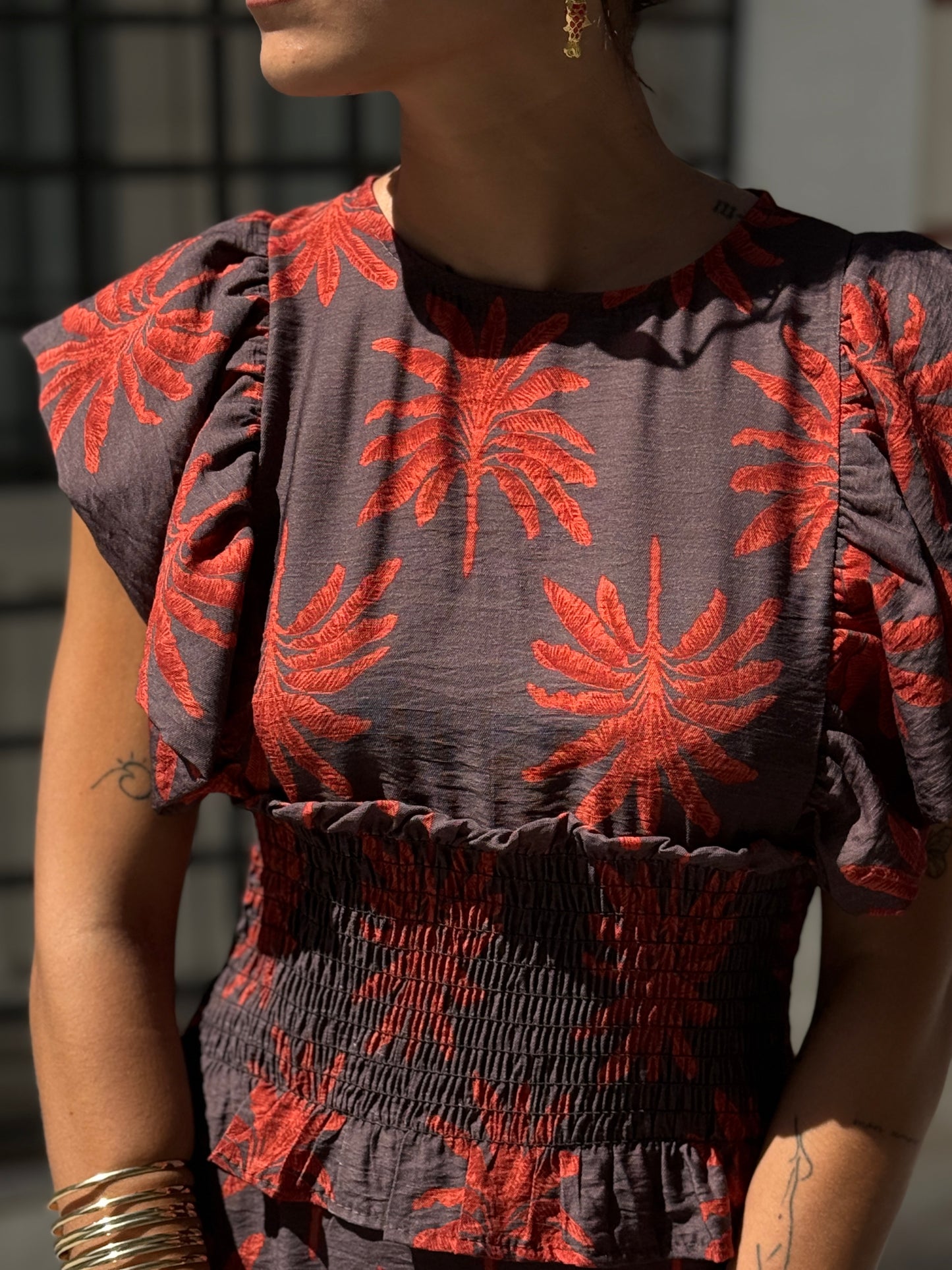 VESTIDO PALMERAS BROWN