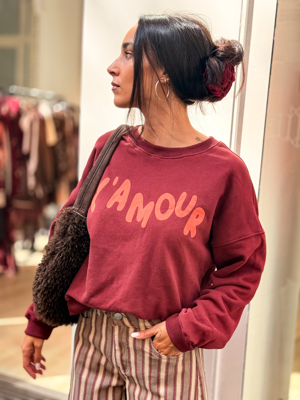 SUDADERA L´AMOUR BURDEOS