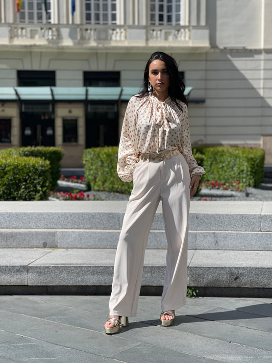 PANTALON PINZAS BEIGE