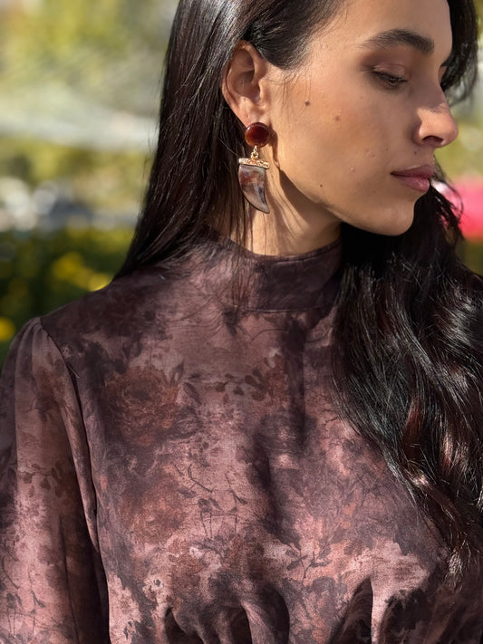 PENDIENTES COLMILLO BROWN