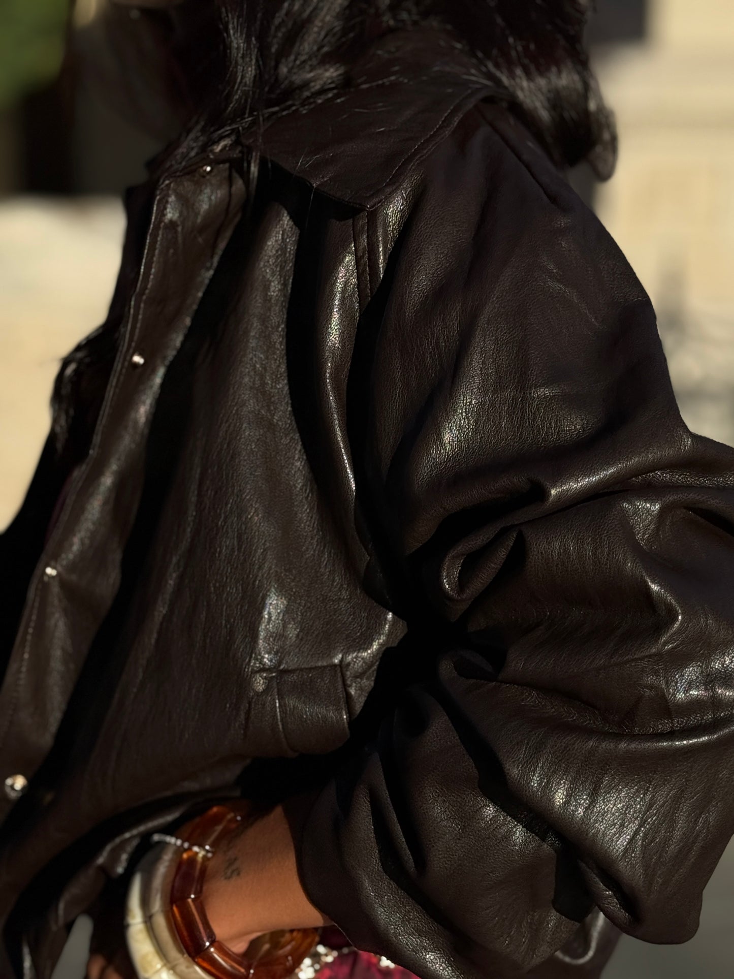 CHAQUETA POLIPIEL BROWN