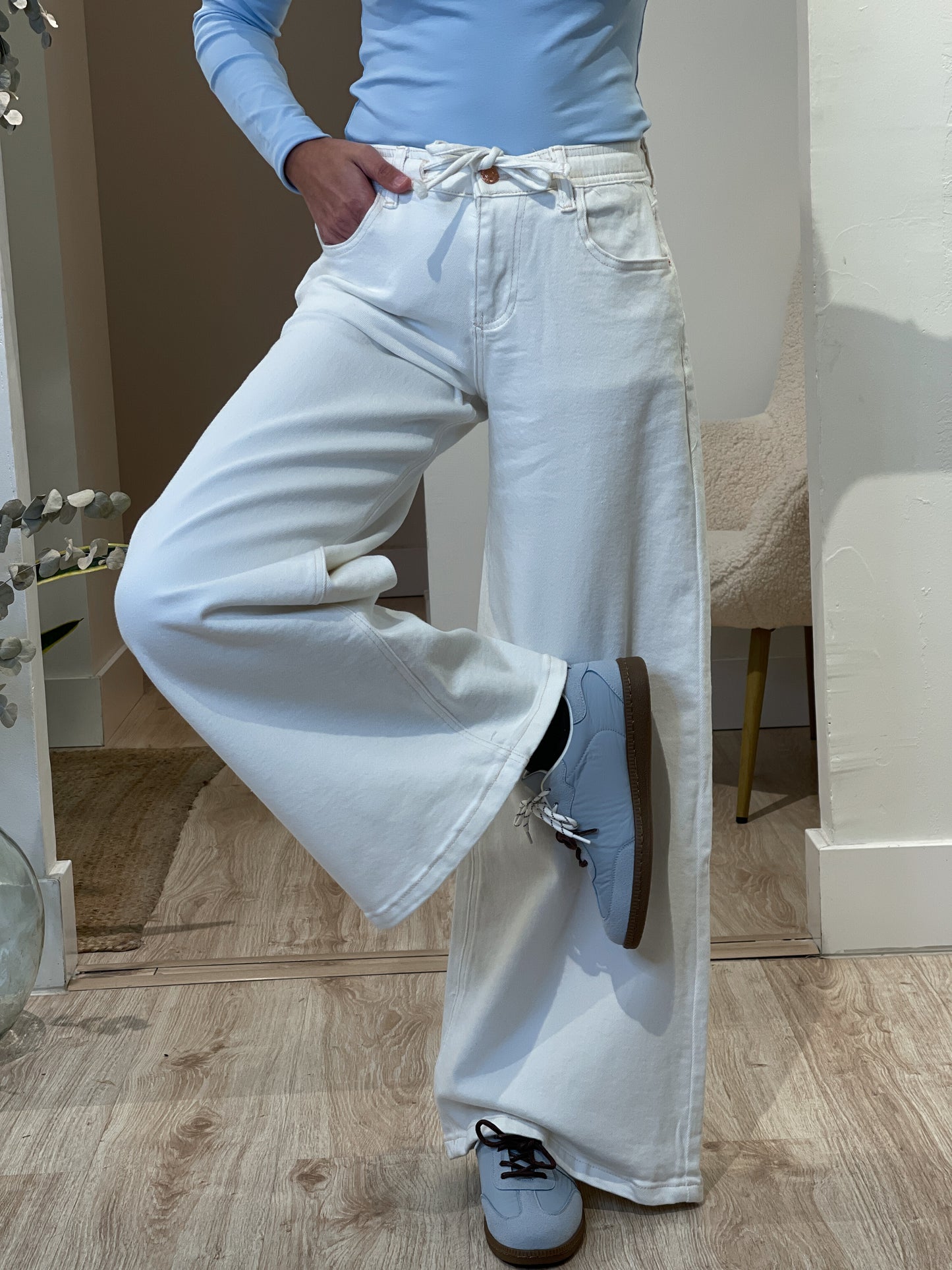 PALAZZO DENIM CRUDO