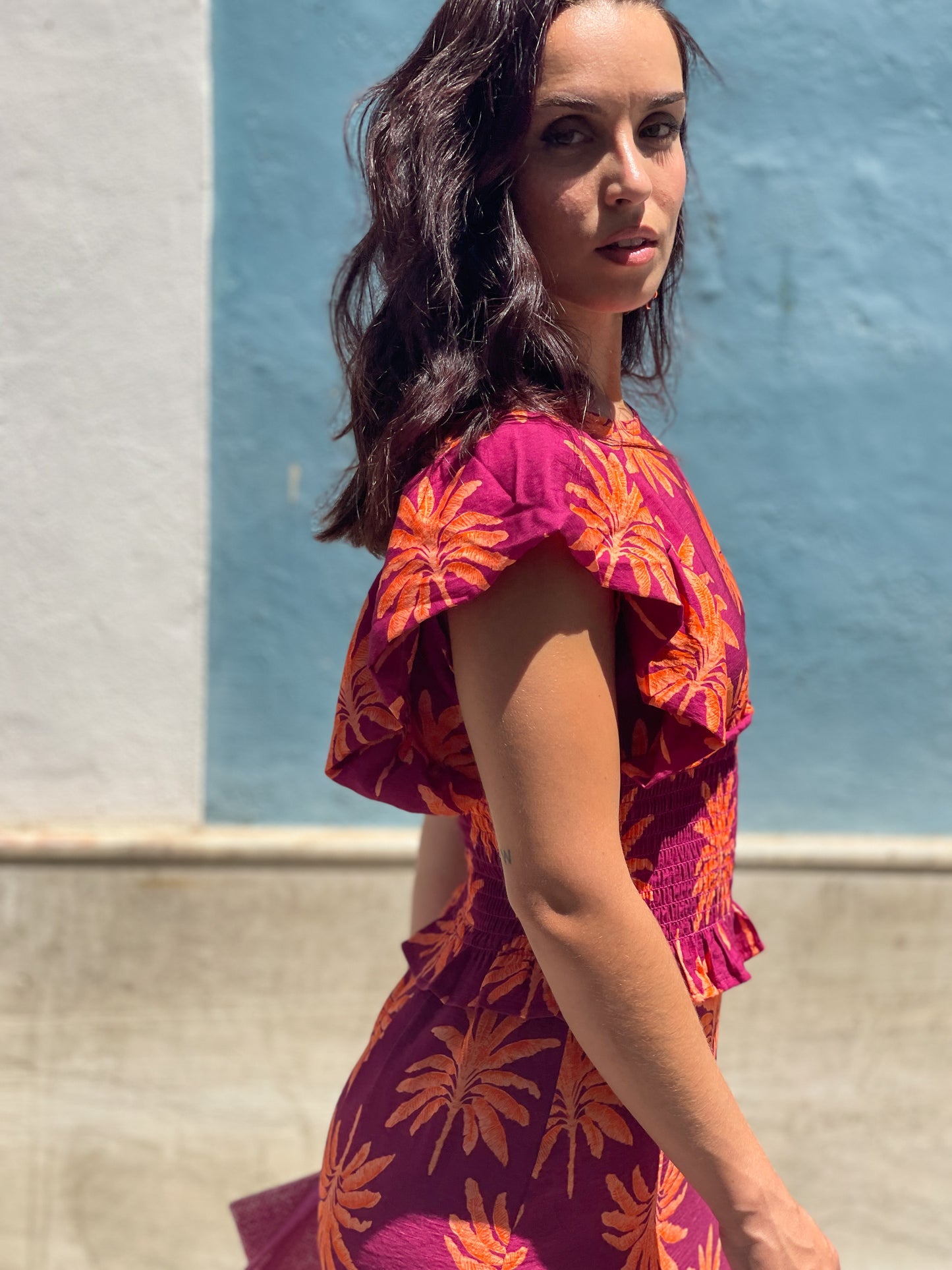VESTIDO PALMERAS ORANGE