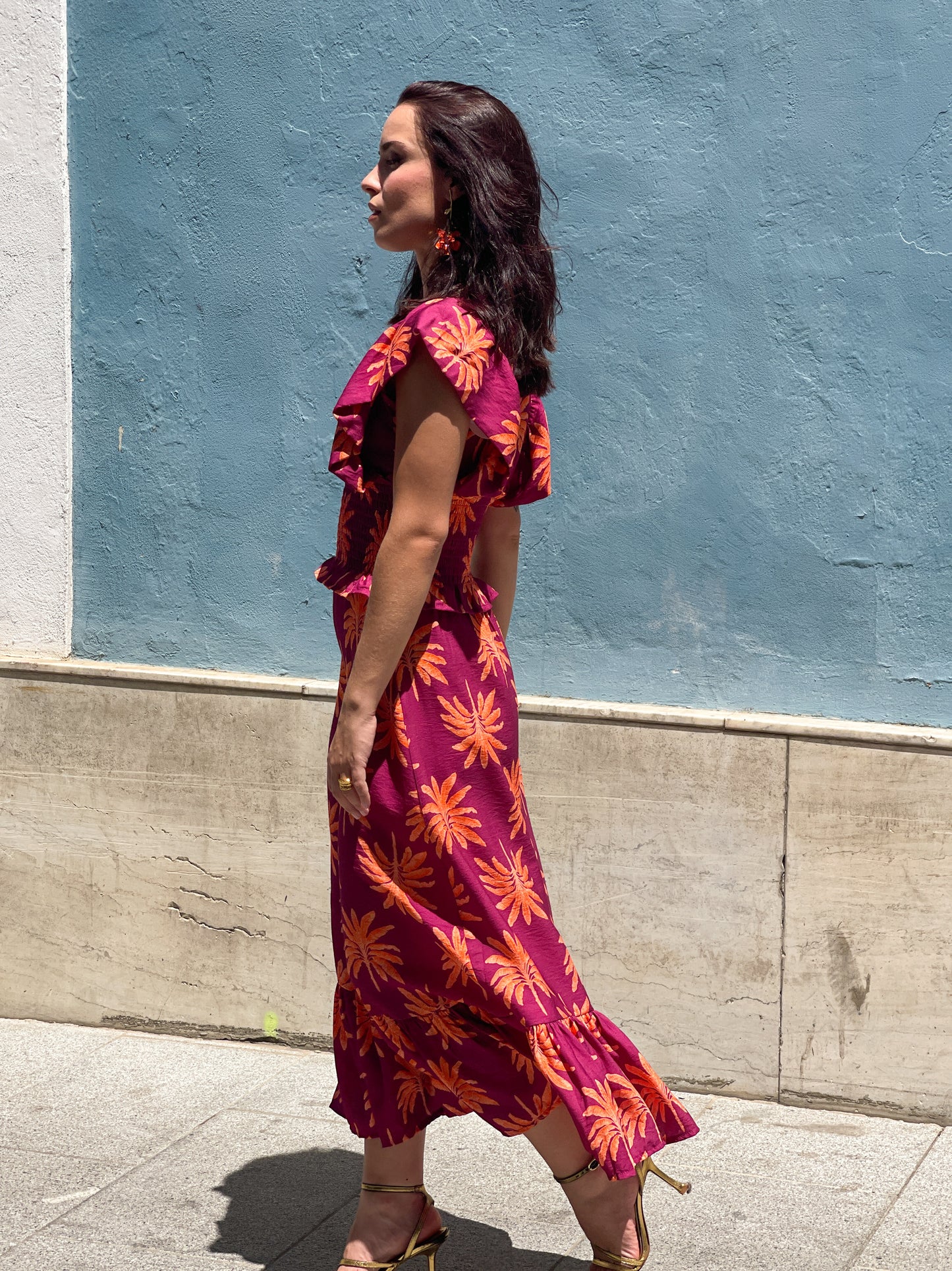 VESTIDO PALMERAS ORANGE