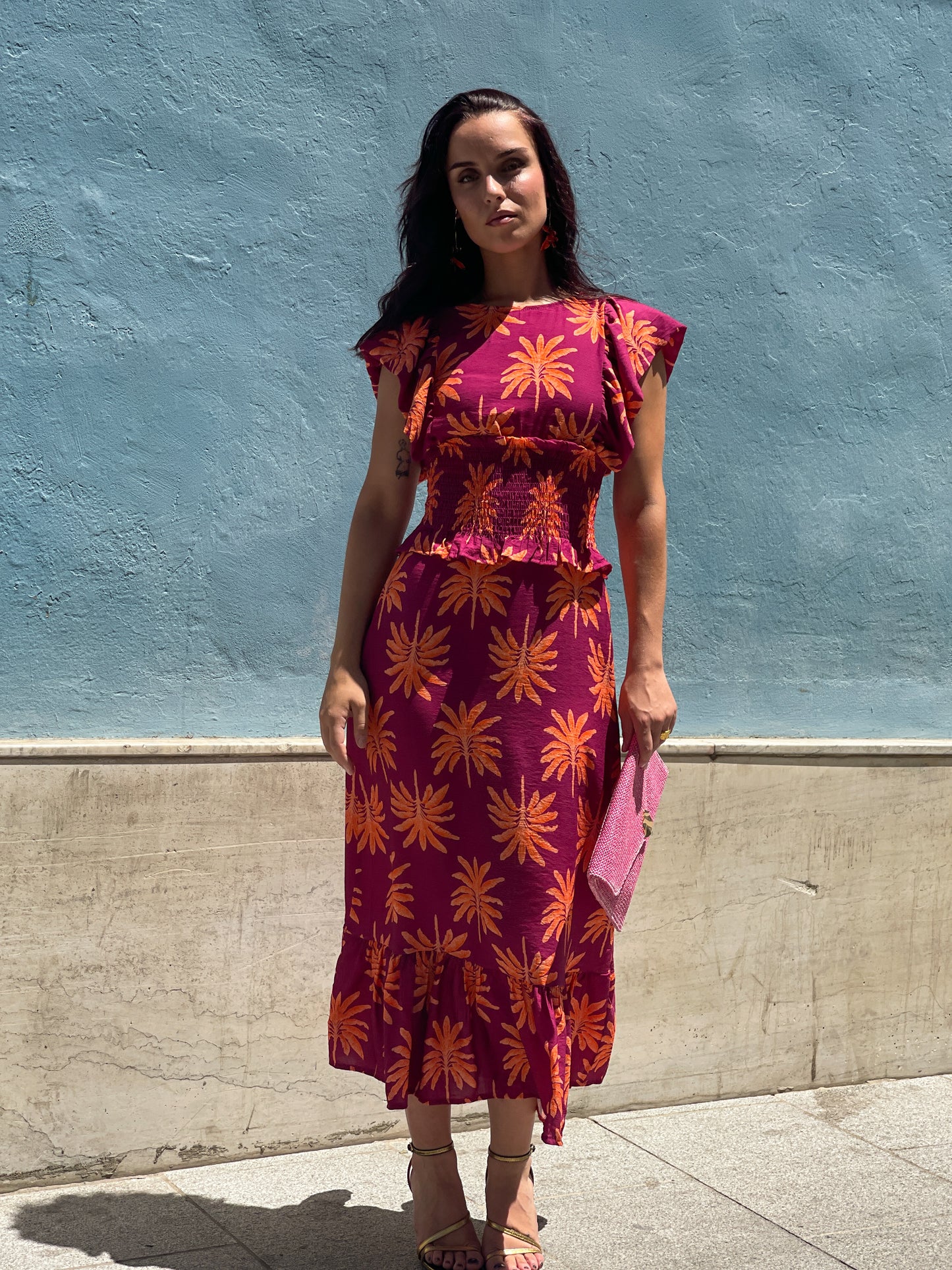 VESTIDO PALMERAS ORANGE