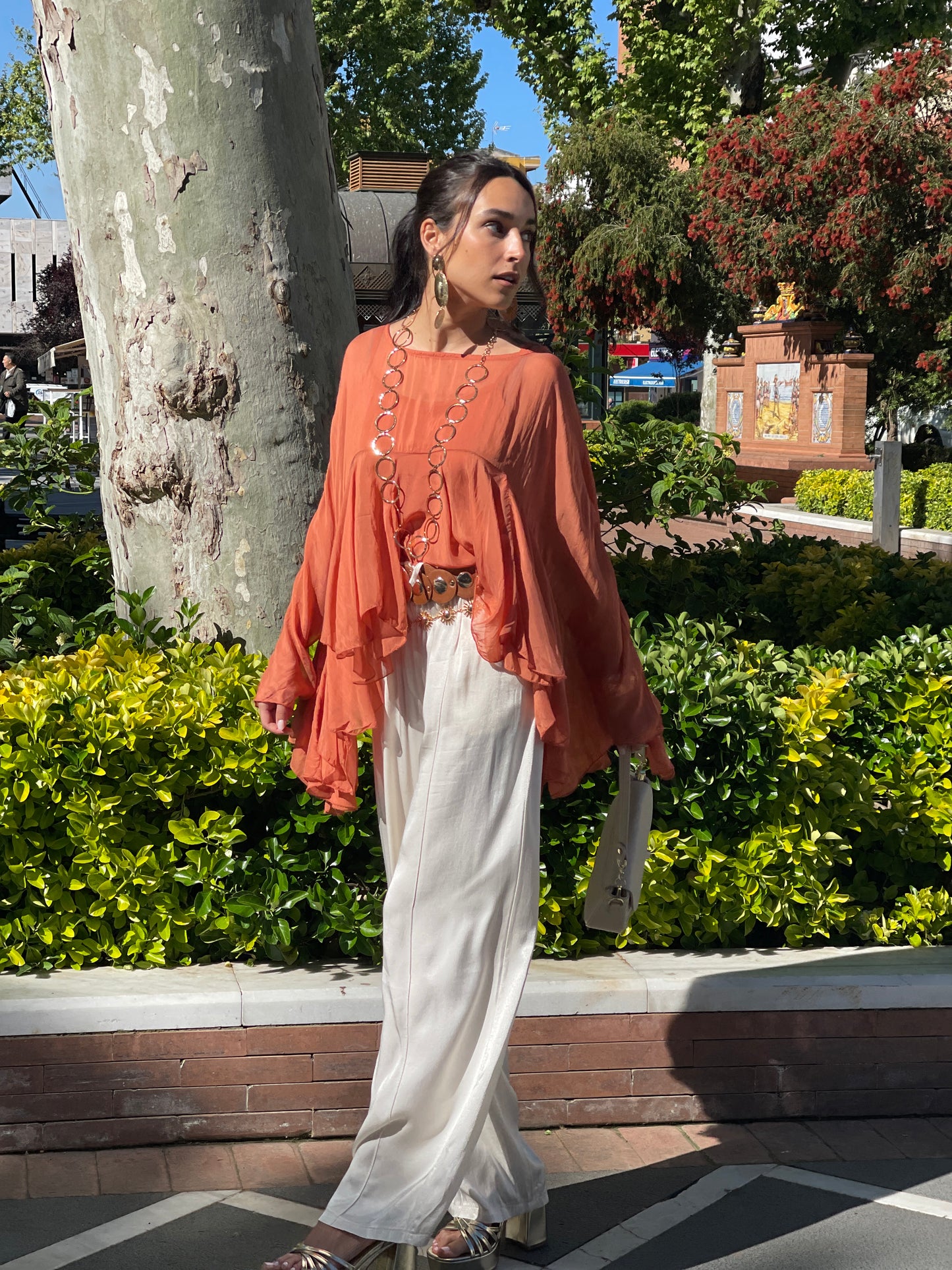PANTALON SATINADO BEIGE