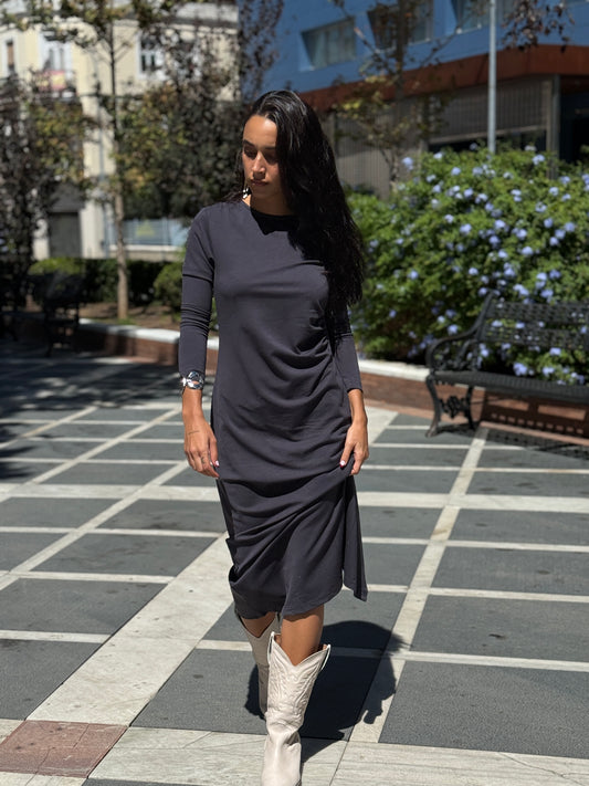 VESTIDO DRAPEADO GREY