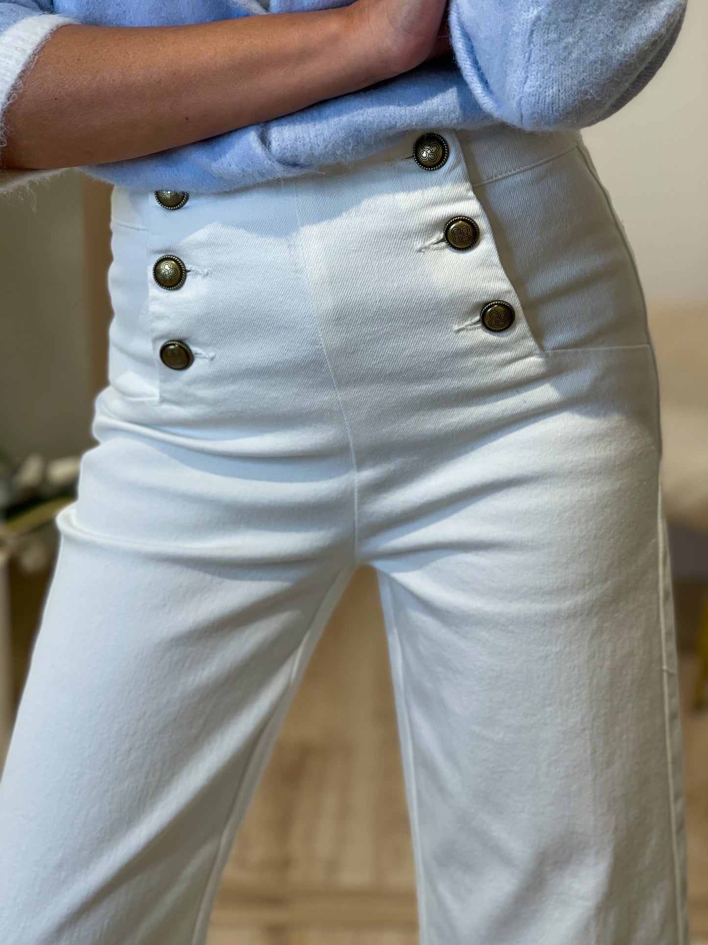 JEANS BOTONES WHITE