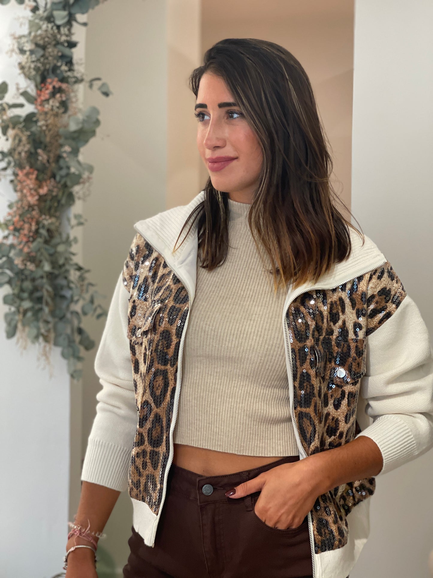 CHAQUETA PRINT BEIGE