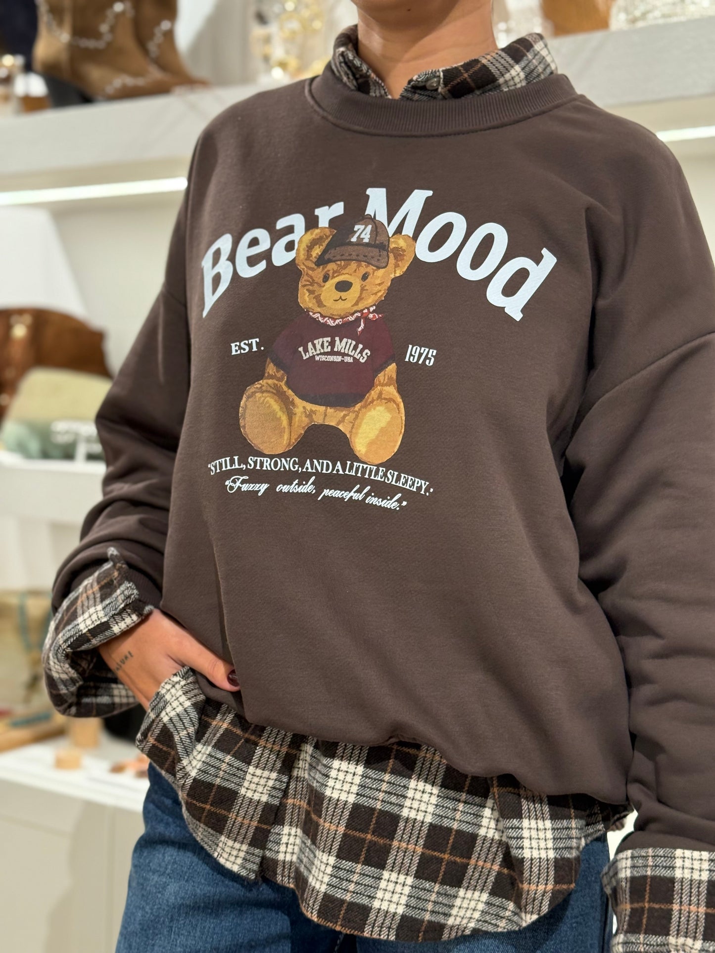 SUDADERA BEAR BROWN