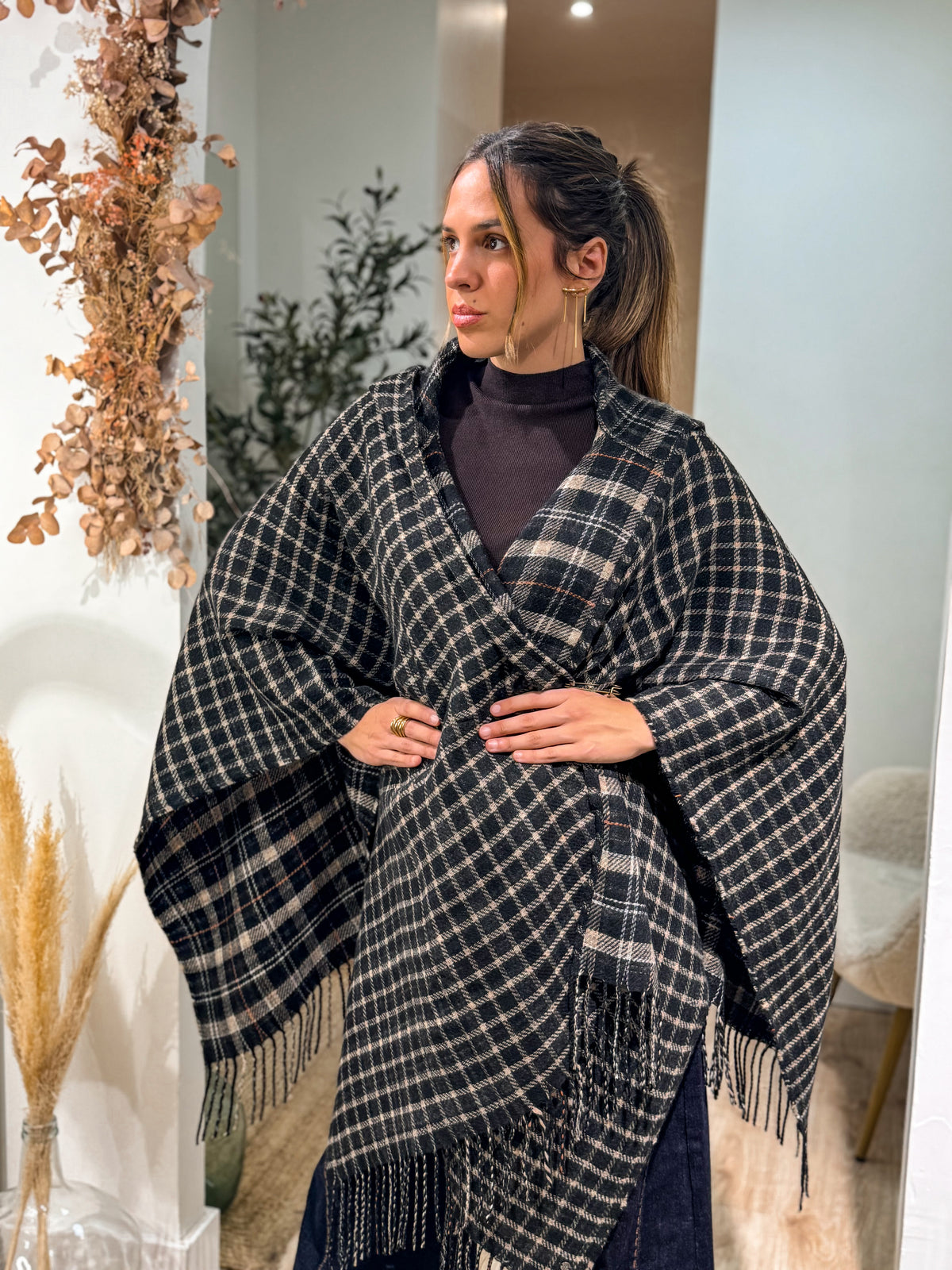 PONCHO ASPEN DARK