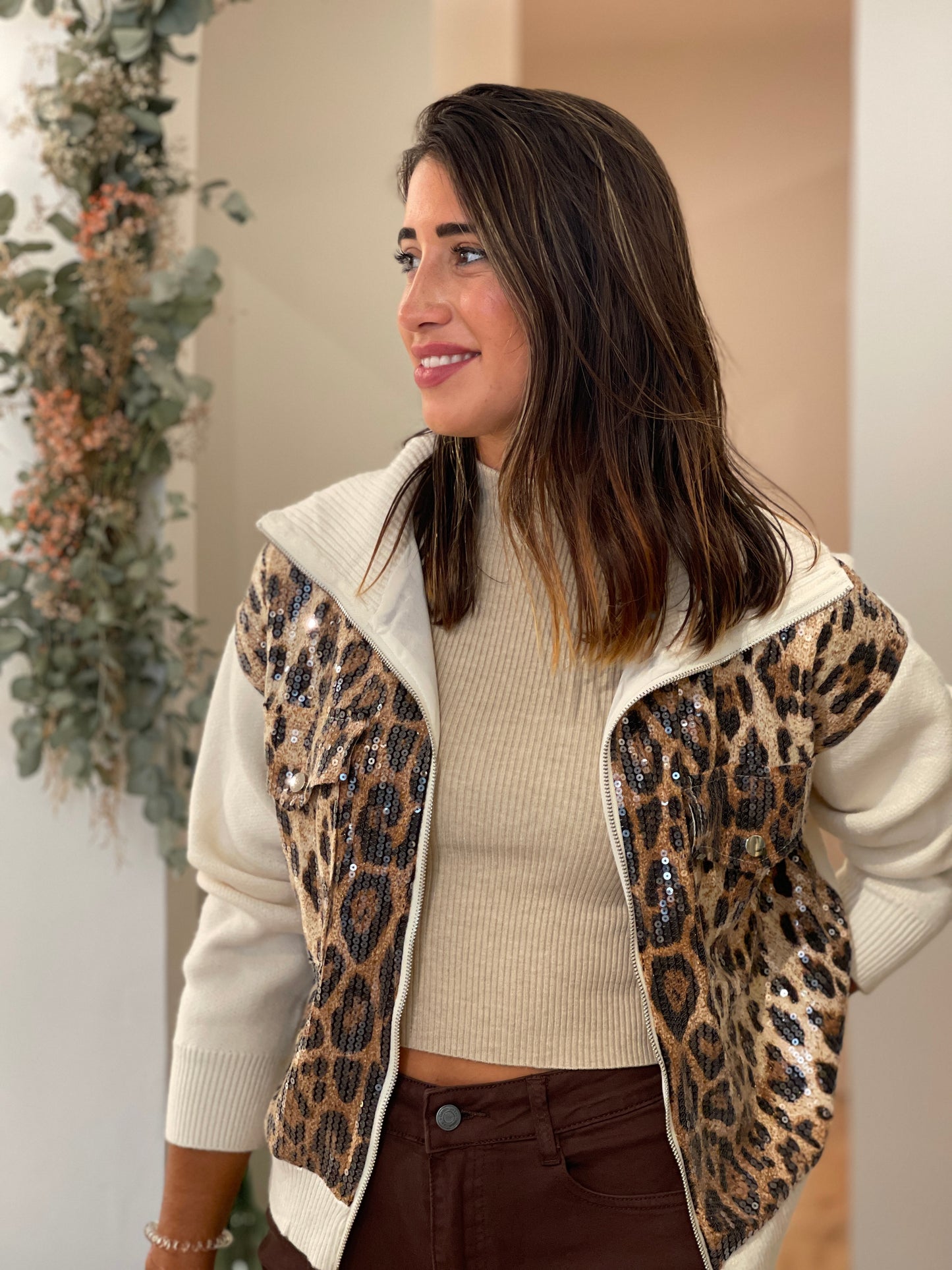 CHAQUETA PRINT BEIGE