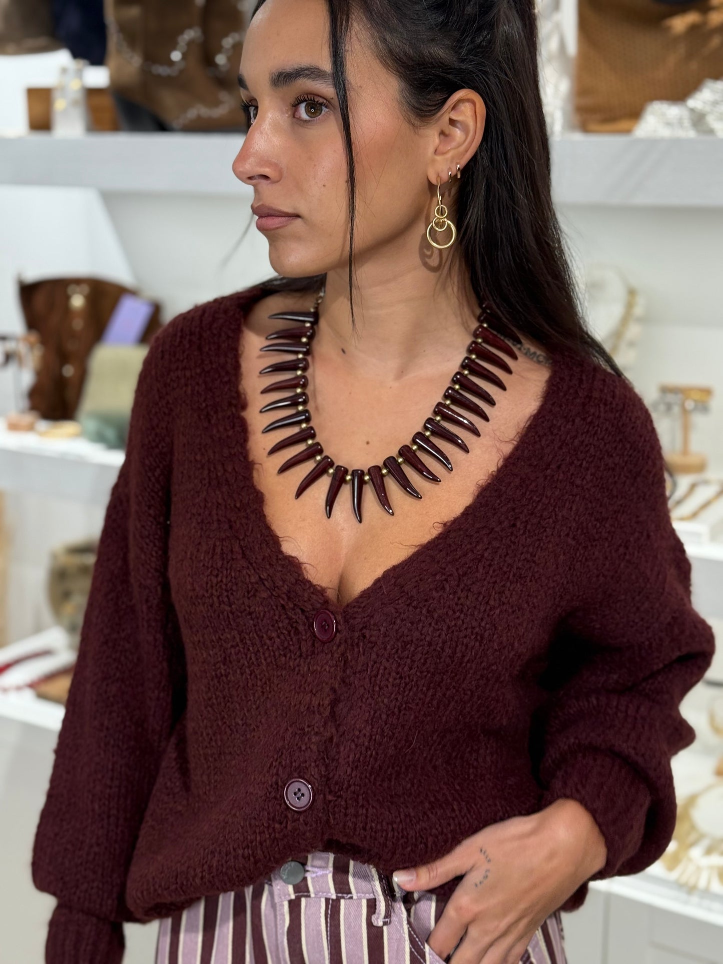 CARDIGAN KAEDE BURDEOS