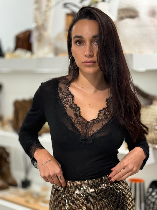 CAMISETA ENCAJE BLACK
