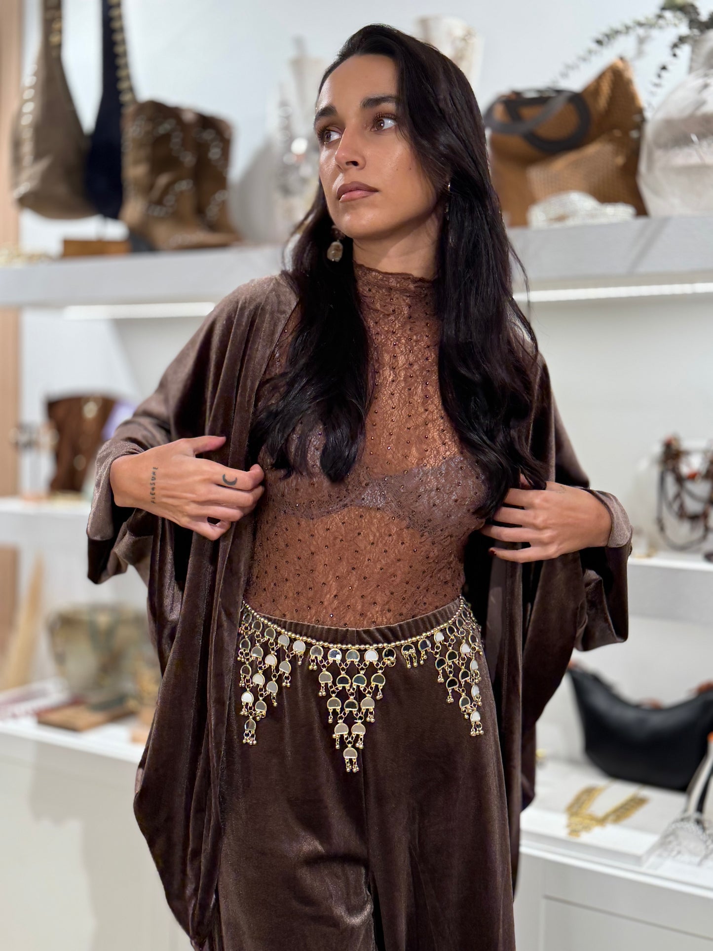 KIMONO TERCIOPELO BROWN