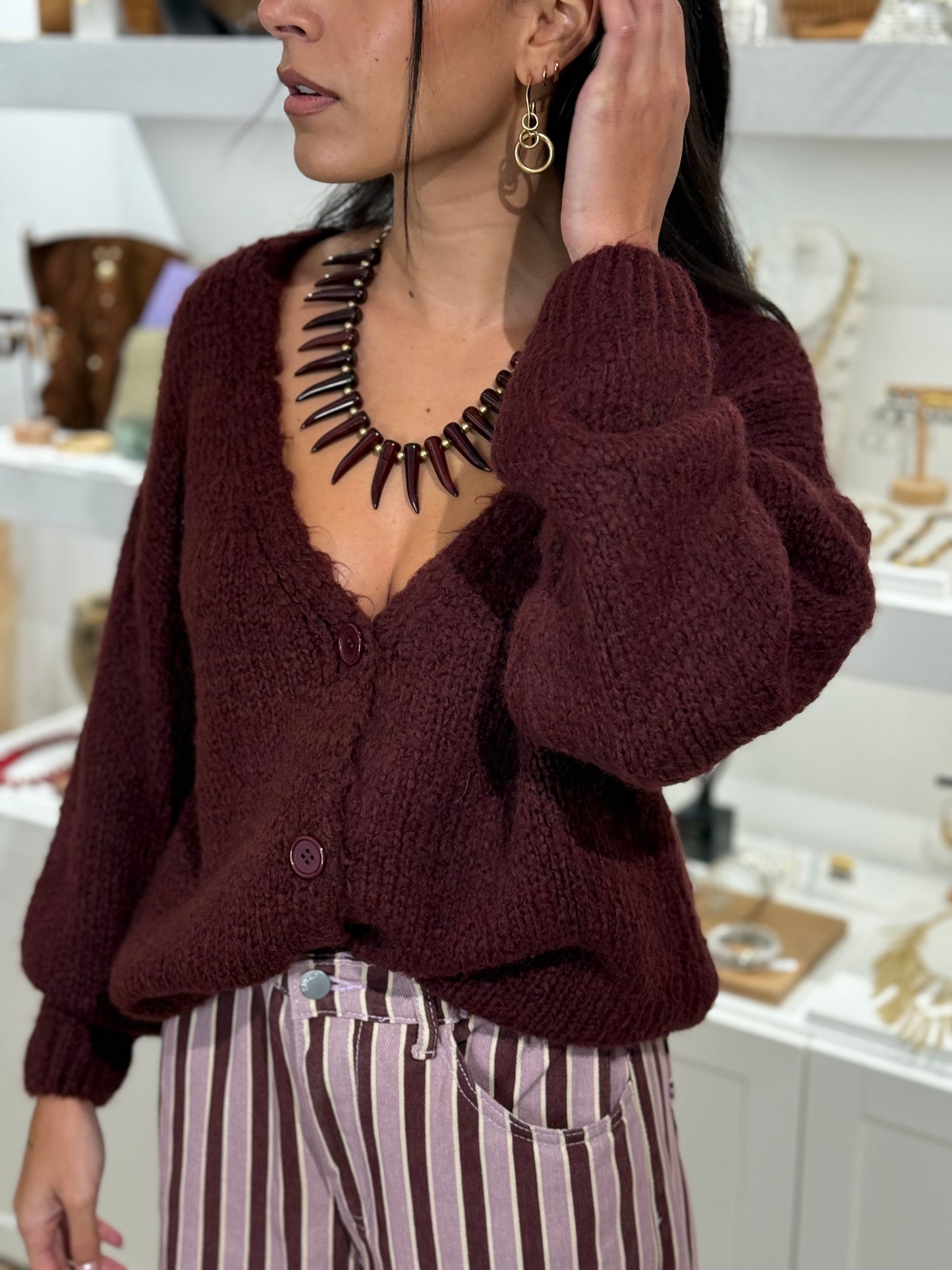 CARDIGAN KAEDE BURDEOS