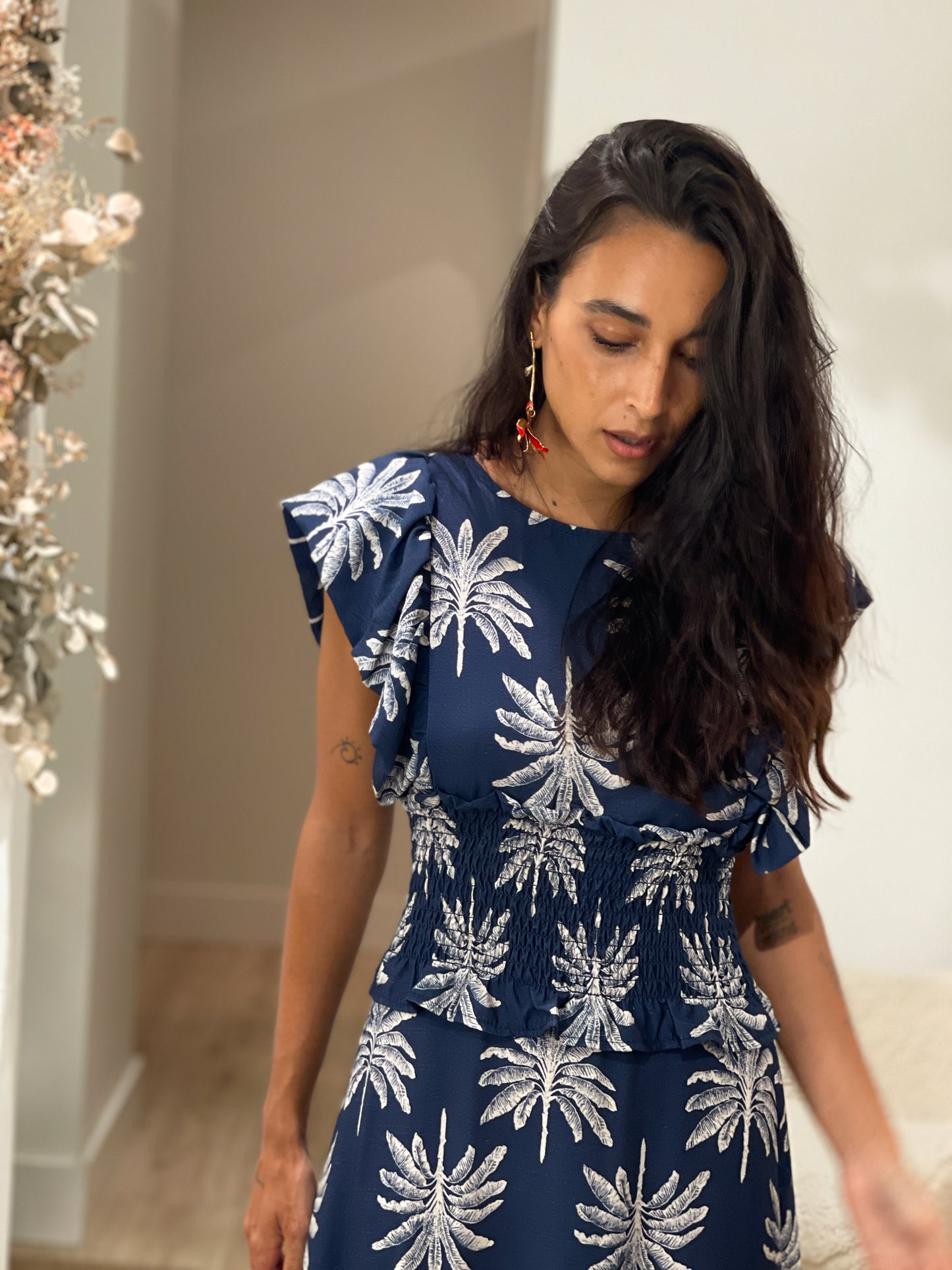 VESTIDO PALMERAS DARK BLUE