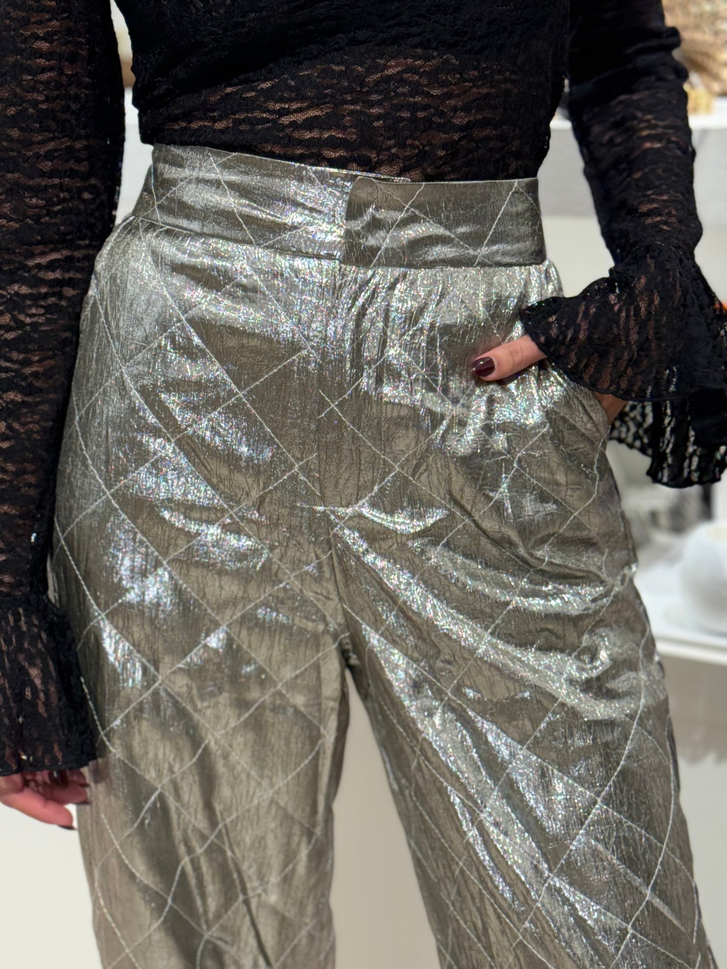 PANTALON METALIZADO SILVER
