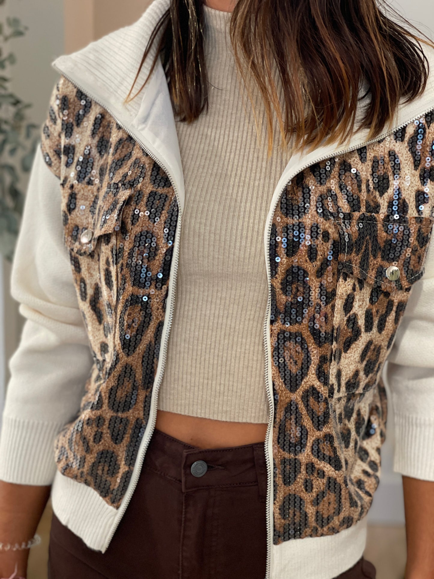 CHAQUETA PRINT BEIGE