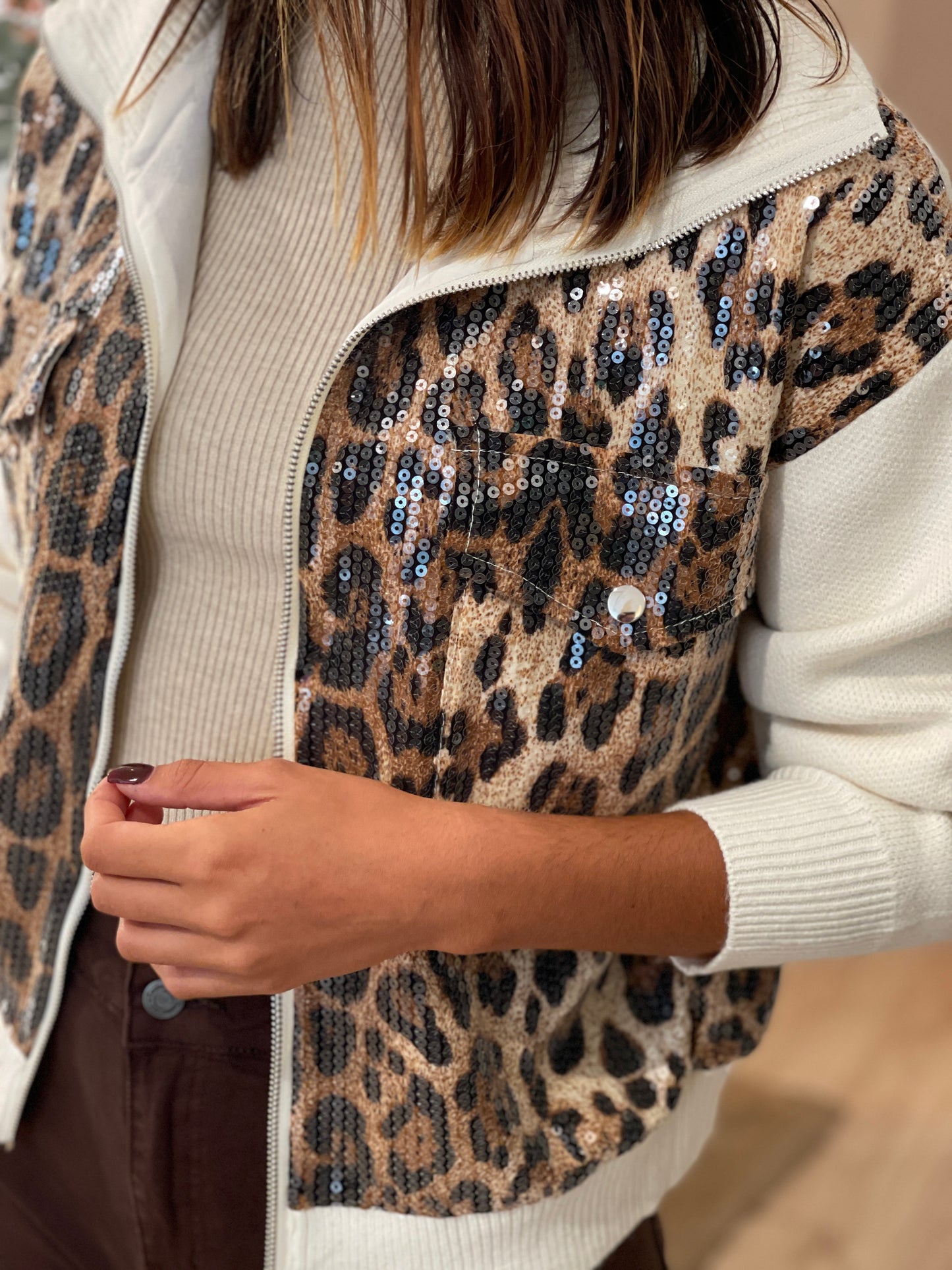 CHAQUETA PRINT BEIGE